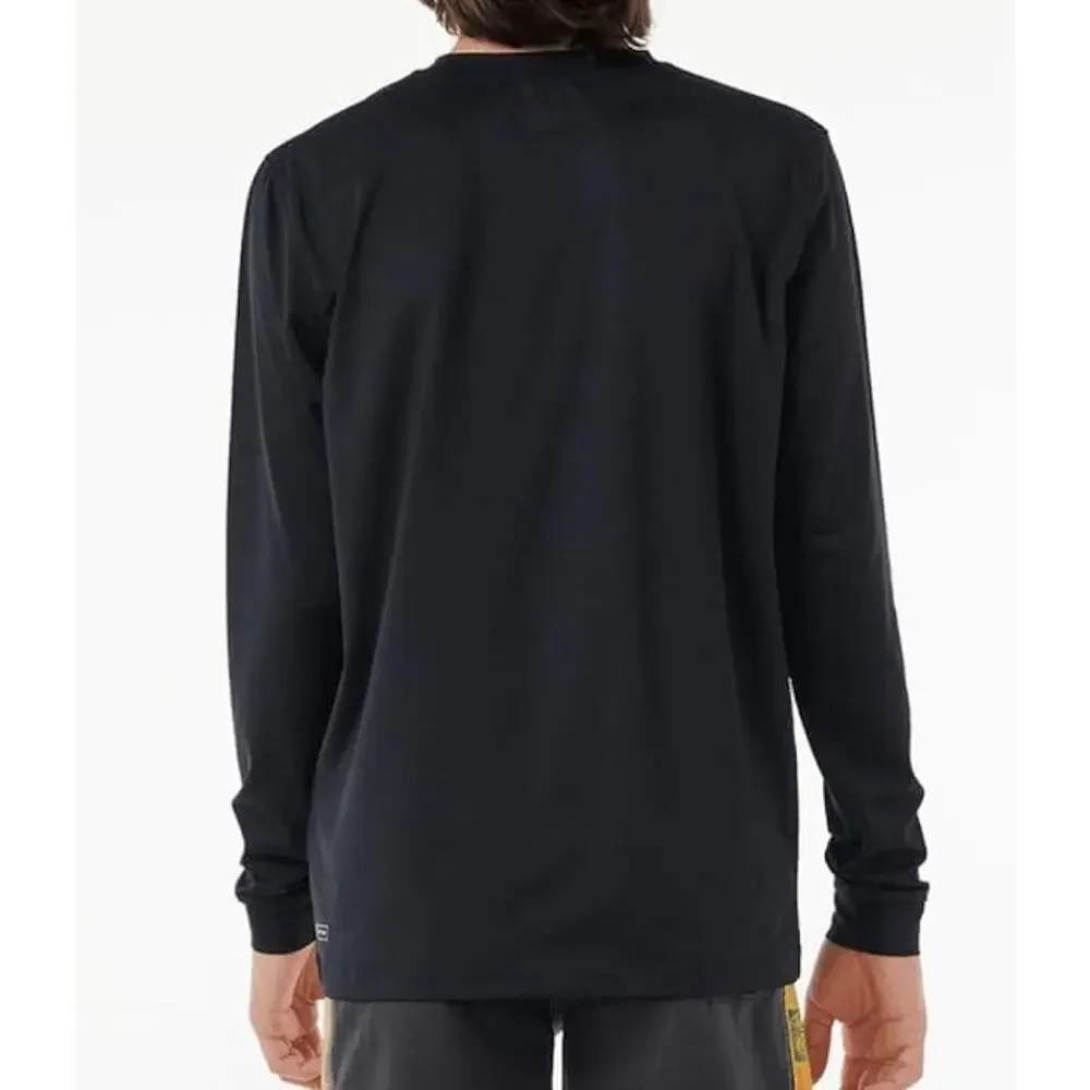 Rip Curl Hawaii Long Sleeve Rash Guard Tshirt Youth Size 16/XL Black UPF 50 READ